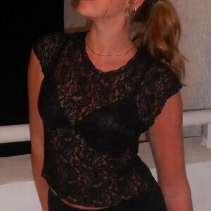 Sheer Black Anthropologie top